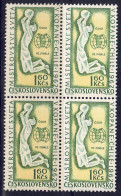 CSSR 1962 - Fußball-WM, Nr. 1350 Im 4er-Block, Postfrisch ** / MNH - Unused Stamps