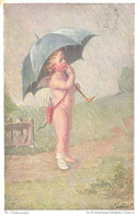 Wally Fialkowska:In Erwartung Besserer Zeiten, Girl-angel With Umbrella, Luftpost Special Cancellation, 1920 - Fialkowska, Wally