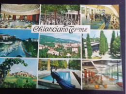 CARTOLINA ITALIA SIENA CHIANCIANO TERME SALUTI VEDUTINE Italy Postcard ITALIEN Ansichtskarten - Siena