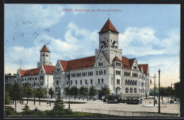 AK Posen, Landschaft Mit Oberpostdirektion Und Strassenbahn  - Strassenbahnen