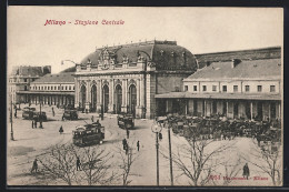 AK Milano, Stazione Centrale, Bahnhof Mit Strassenbahn  - Tramways