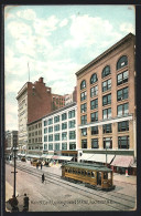 AK Rochester, N. Y., Main St. East Looking Toward St. Paul, Strassenbahn  - Tramways