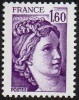 France Sabine De Gandon N° 2060  ** Le 1f60 Violet - 1977-1981 Sabine Van Gandon