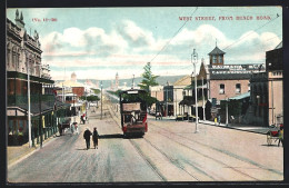 AK Durban, West Street From Beach Road, Strassenbahn  - Strassenbahnen