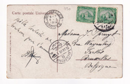 Carte Postale Alexandrie 1910 Egypte Bruxelles Belgique Thèbes Ramesséum Postes Egyptiennes Alexandria - Lettres & Documents