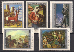 Russia USSR 1981 Georgian Paintings. Mi 5126-30 - Unused Stamps