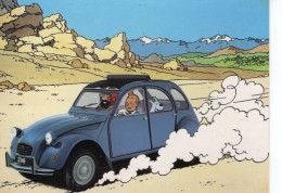 Citroen 2CV6 - TINTIN  -  CPM - Voitures De Tourisme