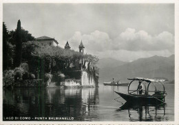 Postcard Switzerland Lago Di Como Punta Balbianello Rowboat - Otros & Sin Clasificación