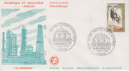 Enveloppe  FRANCE   Le  Pétrole   XXIIIéme  Salon  Philatélique   D' AUTOMNE    PARIS  1969 - Expositions Philatéliques