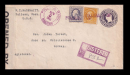 USA 1918. Censored Cover To Norway 1918 - Covers & Documents