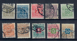 DANMARK DANEMARK  DANIMARCA 1907 TIMBRE TAXE  AVISPORTO N. 1/10  SERIE COMPLETA USATA OBLITERE' - Gebruikt