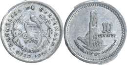 GUATEMALA - 1952 - 10 Centavos - Monolithe - 307 139 Ex. - ARGENT (720‰) 20-041 - Guatemala