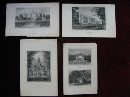 Netherlands 4x Antique Engraving Rotterdam Amsterdam Arnhem Nymegen - Estampes & Gravures