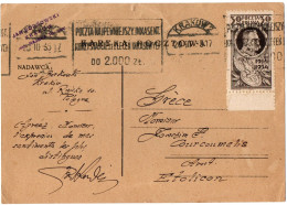 1,97 POLAND, 1935, POSTAL STATIONERY TO GREECE - Stamped Stationery