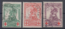 Belgium Red Cross Mi#104/6 1914 USED - Other & Unclassified