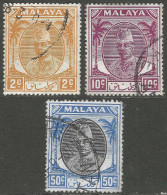 Kelantan (Malaysia). 1951-55 Sultan Ibrahim. 2c, 10c, 50c Used. SG 62, 69, 78. M5105 - Kelantan