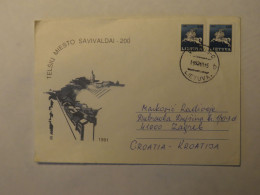 LITHUANIA FDC COVER TO CROATIA 1992 - Lithuania