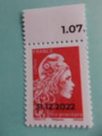 TIMBRE: No: 5642B , MARIANNE D'YZ , ROUGE , SURCHARGE 31.12.2022 ,en Noir , Date De Retrait  ,XX Neuf - Unused Stamps