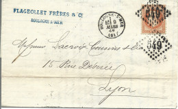 2M1 --- 62 BOULOGNE-S-MER GC 40c Empire Lauré Flageollet Frères & Cie - 1849-1876: Période Classique