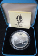 10090.12 - COFFRET 100 Francs 1989 - Albertville 92 Skieur Alpin - Argent - BU, Proofs & Presentation Cases