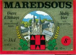 Oud Etiket Bier Maredsous 8° Abdijbier - Bière D'Abbaye - Brouwerij / Brasserie De Maredsous - Birra