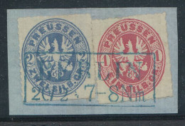 Preußen, Mi.Nr. 16 + 17, Preußischer Adler Im Oval, Gestempelt "Berlin" - Used