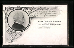 AK Fürst Otto Von Bismarck Im Profil, Herzog Von Lauenburg  - Personnages Historiques