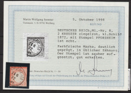 MiNr. 8 Gestempelt, Befund Sommer BPP - Used Stamps