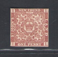 1857-64 Newfoundland - Stanley Gibbons N. 1 - 1d. Brown-purple - MH* - Other & Unclassified