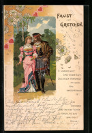 AK Faust Und Gretchen Beim Spaziergang, Jugendstil  - Contes, Fables & Légendes