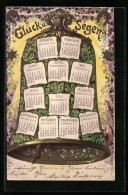 AK Kalender Für Das Jahr 1903, Glocke, Hufeisen, Kleeblätter  - Astronomía