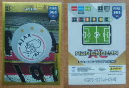 AC - 280 AFC AJAX  AMSTERDAM  CLUB BADGE  PANINI FIFA 365 2020 ADRENALYN TRADING CARD - Trading-Karten