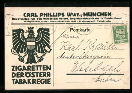 AK Reklame Für Die Österr. Tabakregie, Carl Phillips Wwe.  - Culture