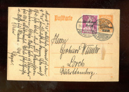 "DEUTSCHES REICH" 1920, Postkarte Mi. P 124 Mit Zusatzfrankatur, Stegstempel "BUCH" (L2035) - Cartoline