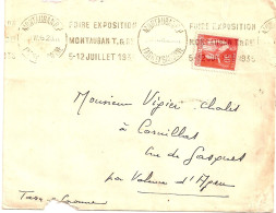 1E3 --- 82 MONTAUBAN Krag Foire Exposition 5-12 Juillet 1936 50c Paix - Maschinenstempel (Werbestempel)