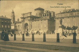 PARMA - PIAZZA GARIBALDI E CHIESA SAN PIETRO - EDIZ. BOCCHIALINI - TIMBRO AMBULANTE MILANO / BOLOGNA SPEDITA 1907 (20865 - Parma