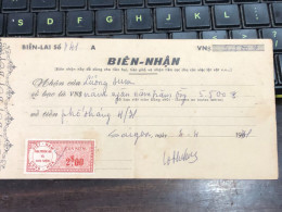 Viet Nam Suoth Old Bank Receipt(have Wedge 2 $ Year 1961) PAPER QUALITY:GOOD 1-PCS - Verzamelingen