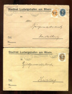 "DEUTSCHES REICH" 1920/1921, 2 Dienstbriefe Je Ex Stadtrat Ludwigshafen Nach Heidelberg (L2036) - Oficial