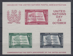 United Nations OUN 10th Anniversary Mini Sheet Mi#Block 1 1955 MNH ** - Autres - Europe