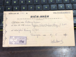 Viet Nam Suoth Old Bank Receipt(have Wedge 2 $ Year 1961) PAPER QUALITY:GOOD 1-PCS - Collections