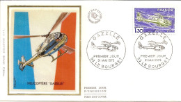 261 --- 93 LE BOURGET 1er Jour FDC Hélicoptère "Gazelle" - Cachets Commémoratifs