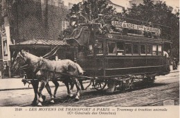 TRAMWAY à Traction Animale à PARIS - Strassenbahnen