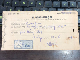 Viet Nam Suoth Old Bank Receipt(have Wedge 2 $ Year 1969) PAPER QUALITY:GOOD 1-PCS - Verzamelingen