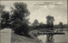 CPA Magdeburg An Der Elbe, Adolf Mittag-See, Fährhaus, Marien-Insel - Autres & Non Classés