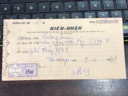 Viet Nam Suoth Old Bank Receipt(have Wedge 5 $ Year 1971) PAPER QUALITY:GOOD 1-PCS - Sammlungen