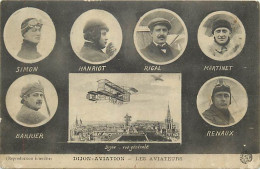 - Dpts Div. -ref-BN458- Côte D Or - Dijon Aviation - Les Aviateurs : Simon - Hanriot - Rigal .. Renaux - Aviateur - - Dijon