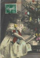 CPA 1910 D'origine Noël  Fillette Et Sa Poupée Pierrot  Pretty Little Girl Doll - Portraits