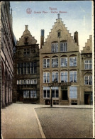 CPA Ypres Ypern Westflandern, Platz, Giebelhäuser, Gasthaus In Den Anker - Sonstige & Ohne Zuordnung