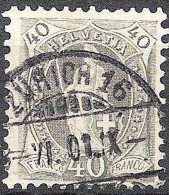 Schweiz Suisse 1894: HELVETIA (13 Zähne) KZ II Zu 69D Mi 61YC Yv 74 (13 Dents) Stempel ZÜRICH 16 ?.VI.01 (Zu CHF 8.00) - Gebruikt