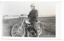 Carte-photo...Pays-Bas...rotterdam...moto...Speedway...pilote ...Gerrit Kops... - Sport Moto